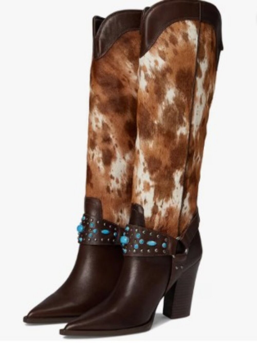 NWOB-STEVE MADDEN KOLT-H BROWN LEATHER & CALF-HAIR BOOTS—SIZE 9.5 🤎🐎⚡ GOT2SEE!